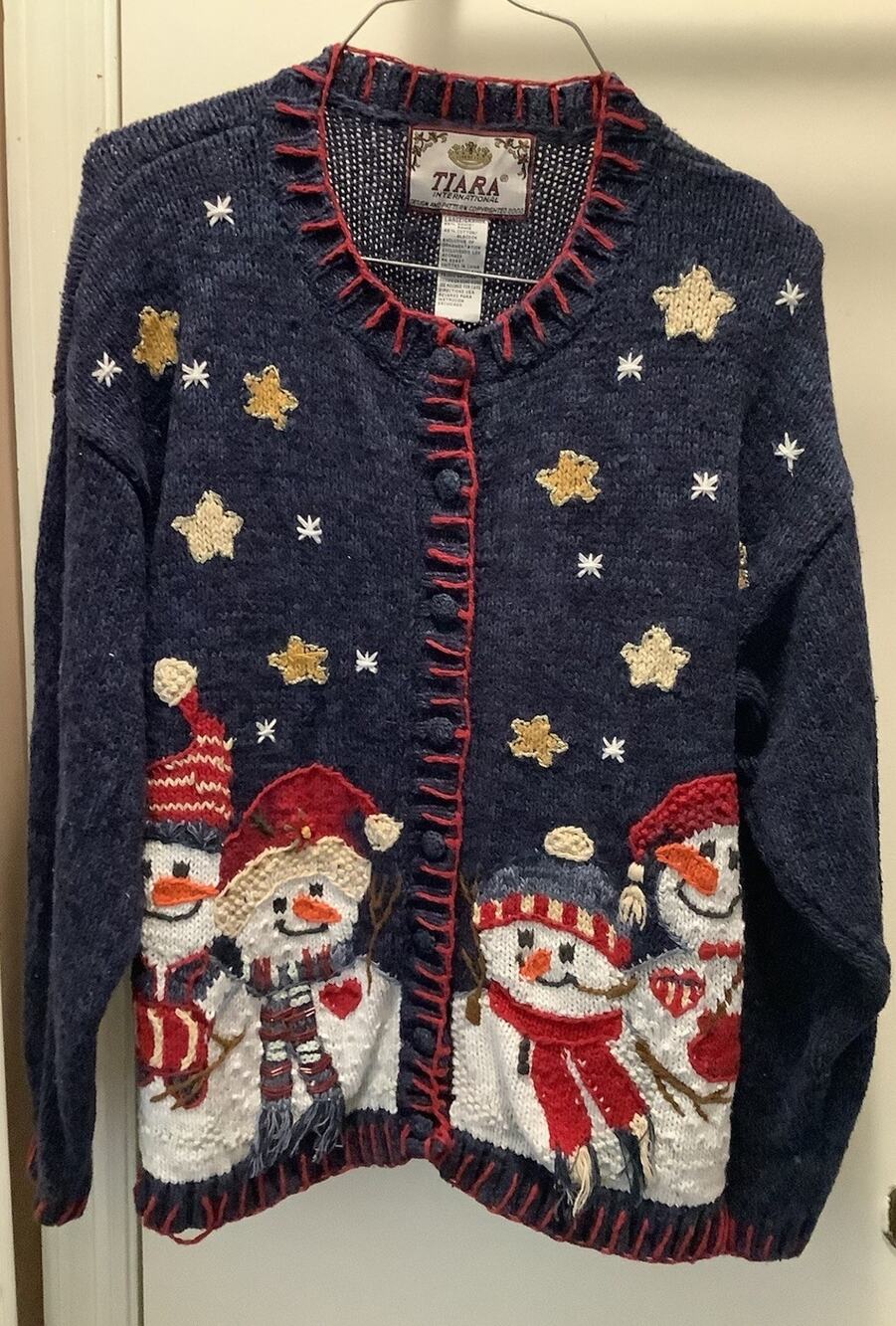 Tiara International Women's Christmas Button Up Large